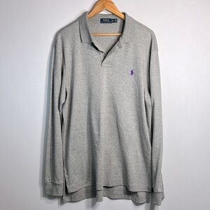 Polo Ralph Lauren Long Sleeve Gray Polo Shirt size XL